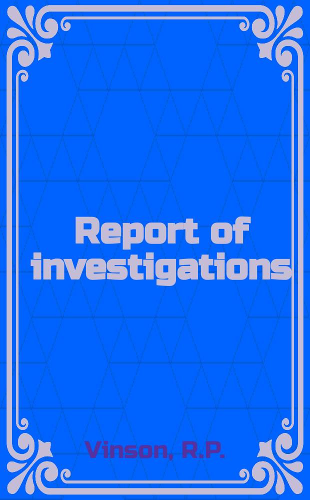 Report of investigations : Brattice window method for measuring leakage ...