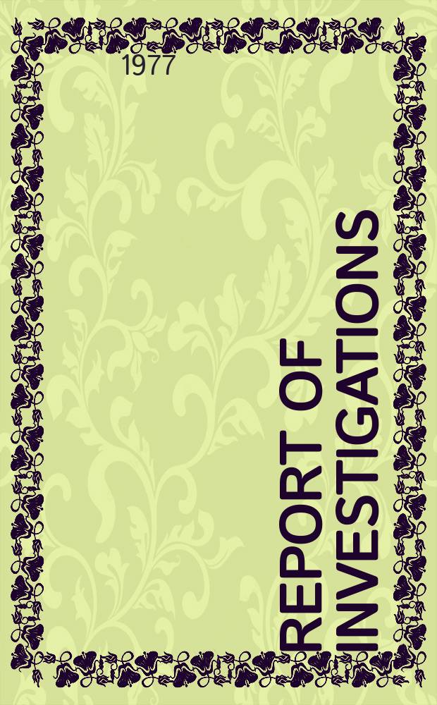 Report of investigations : Geology and gas content coalbeds ...