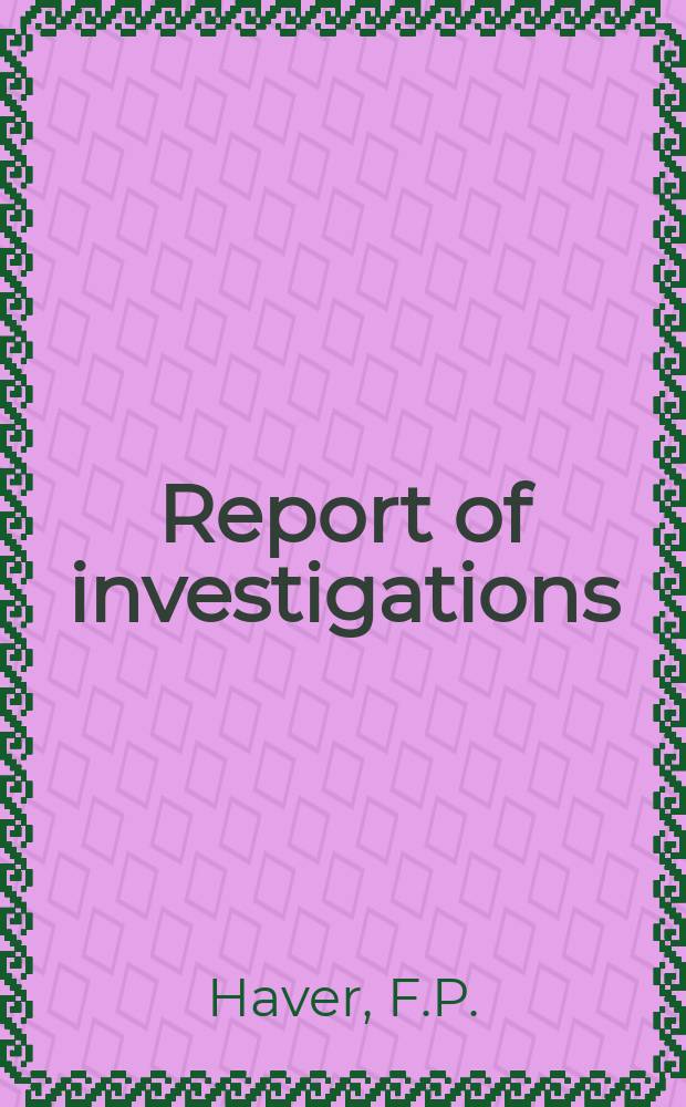 Report of investigations : Aqueous electrolysis of lead chloride