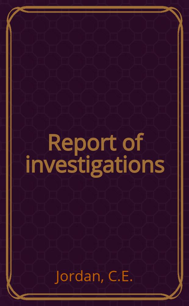 Report of investigations : Recovery of copper from granulated ...