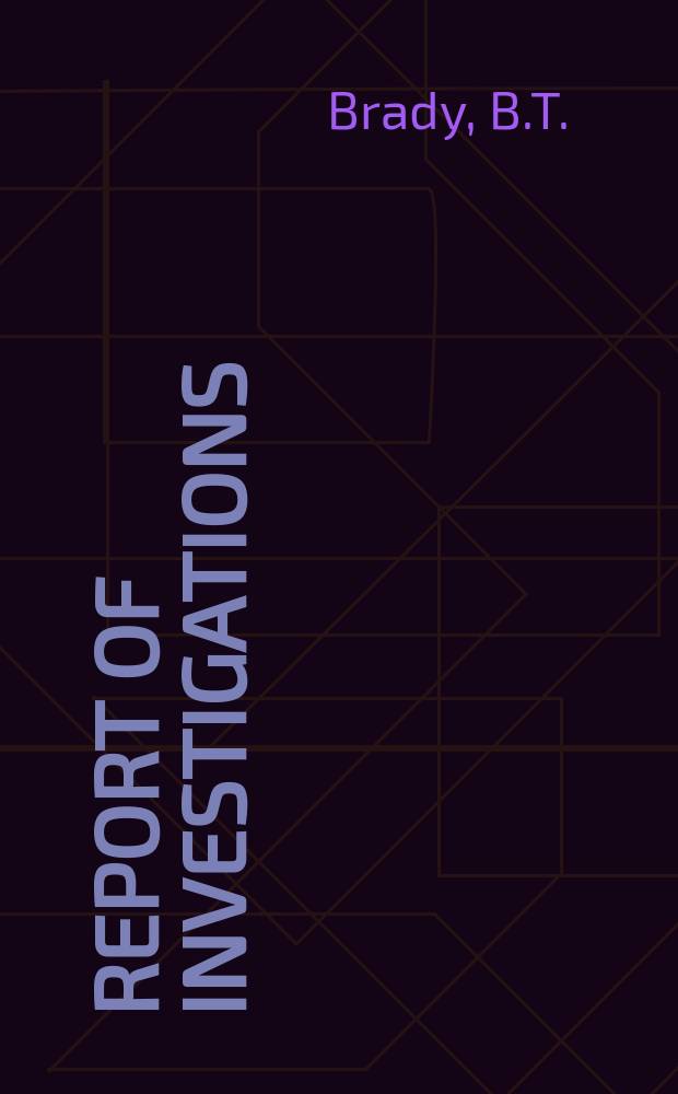 Report of investigations : Prediction of failures ...