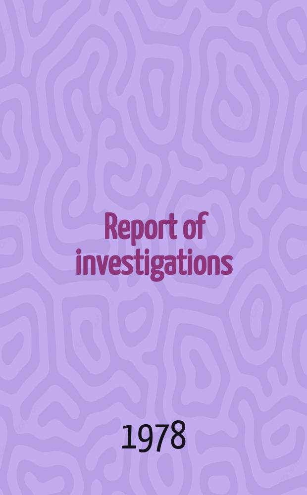 Report of investigations : Copper and silver recovery from a sulfide ...