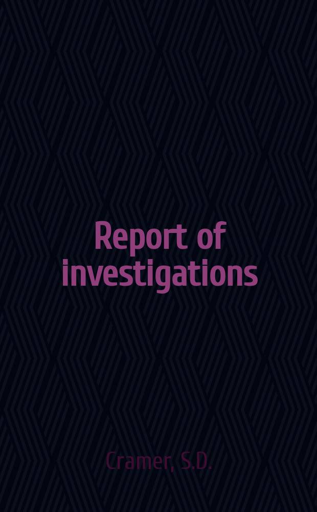 Report of investigations : Linear polarization measurements ...