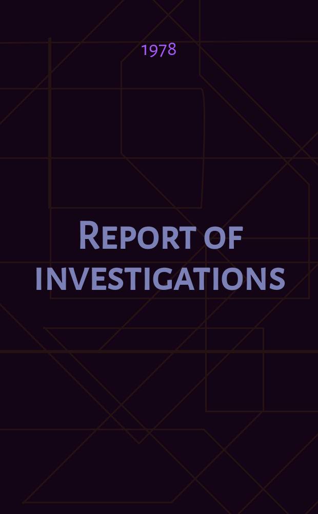 Report of investigations : Radon daughter mixture ...