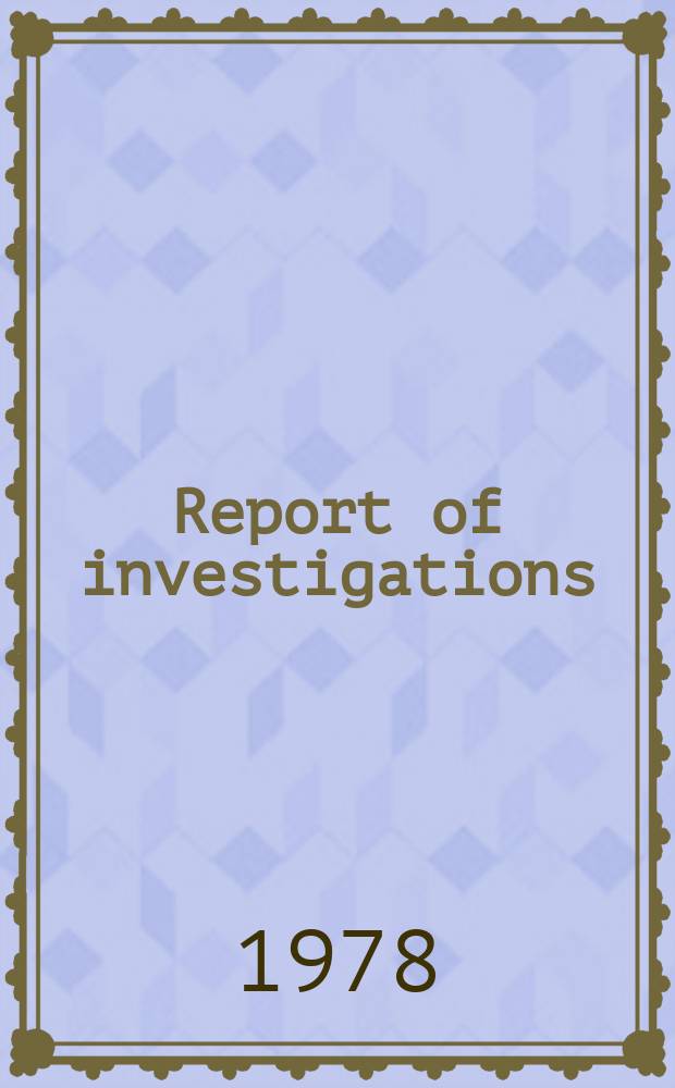 Report of investigations : Methane drainage study in the Sunny-side coalbed, Utah