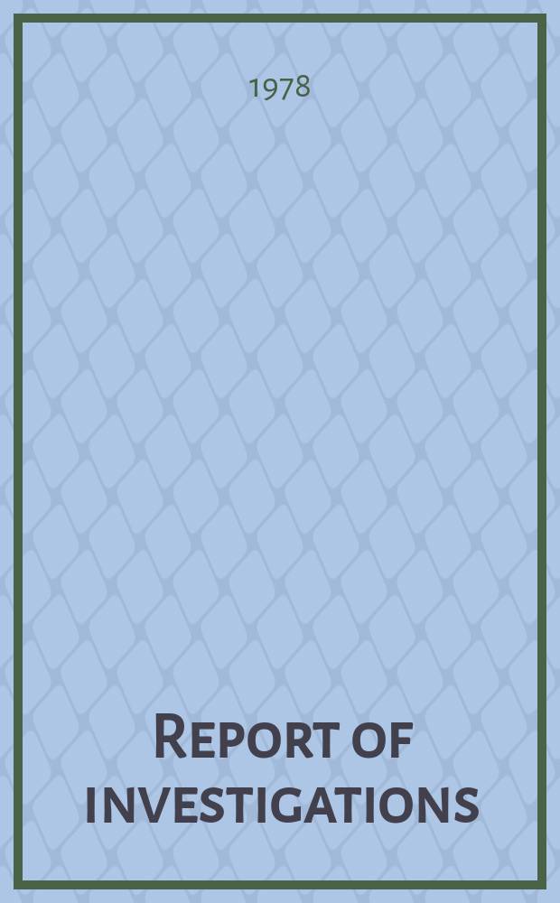 Report of investigations : Continuous ...