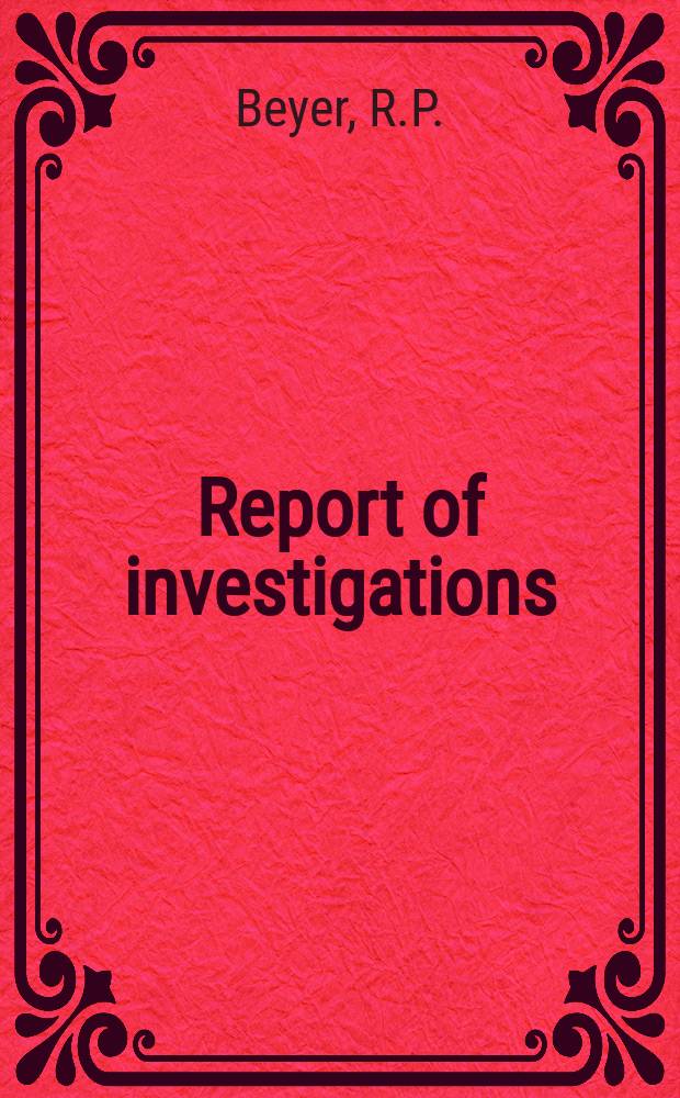 Report of investigations : Low temperature effect capacities ...