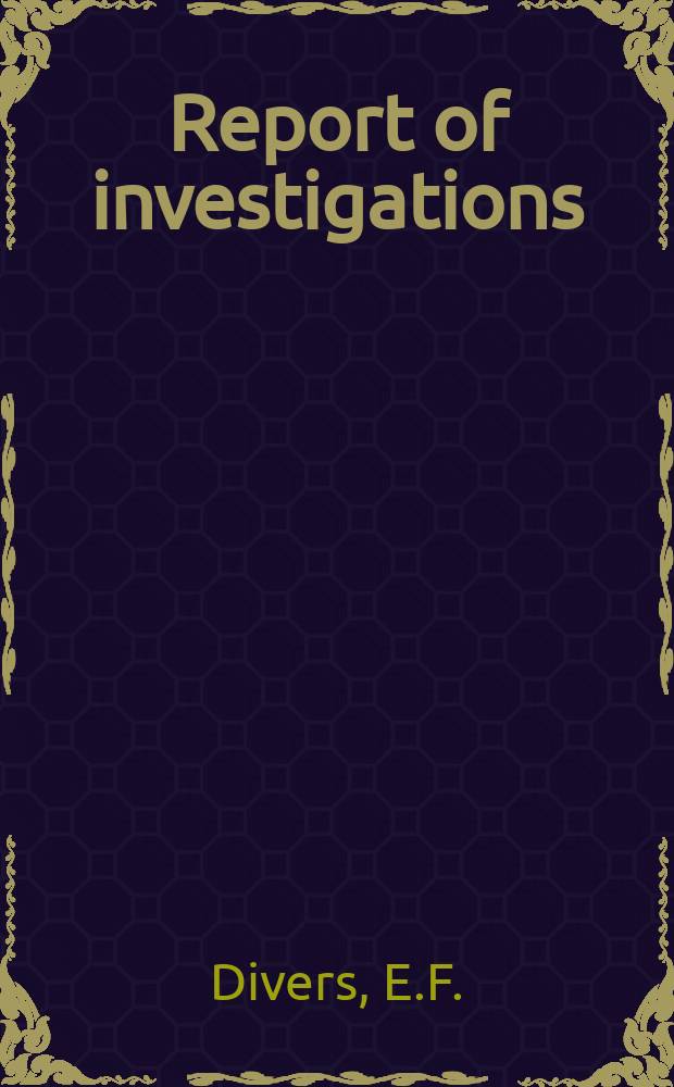 Report of investigations : Laboratory evaluation of the ...