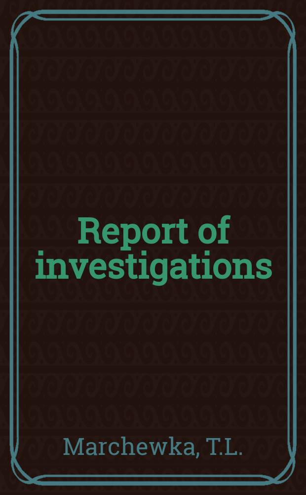 Report of investigations : Centrifugal casting of ...