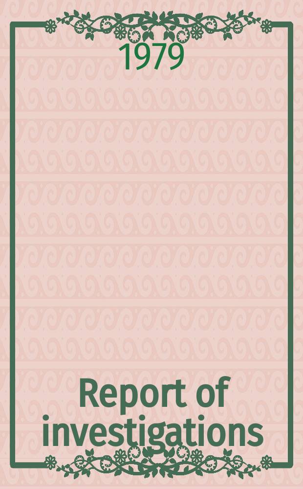 Report of investigations : Citrate-process pilot-plant operation ...