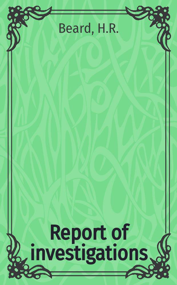 Report of investigations : Absorption of radium and thorium from ...