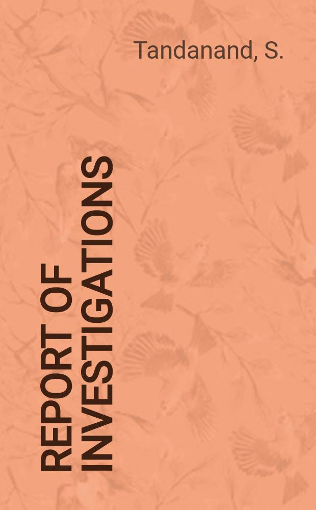 Report of investigations : Development of a mechanical roof ...