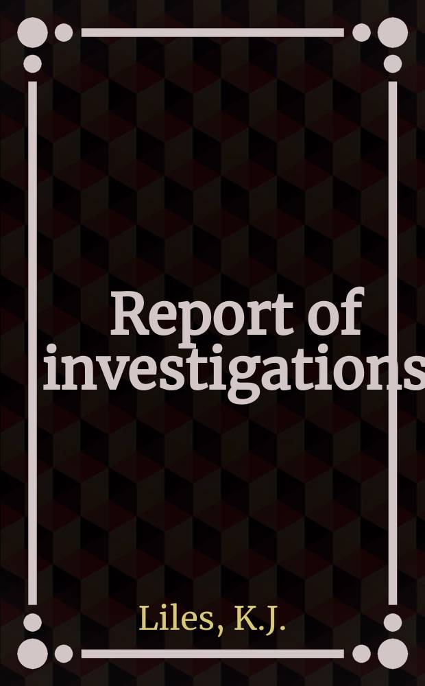 Report of investigations : Evaluating clay resources from Clay ...