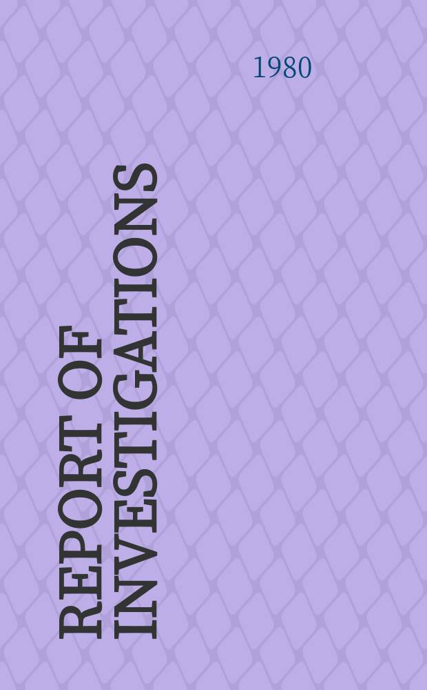 Report of investigations : Characterization of thin films ...
