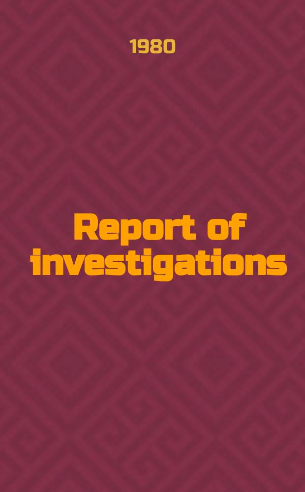 Report of investigations : Face ventilation measurement with sulfur hexafluoride (SF₆)