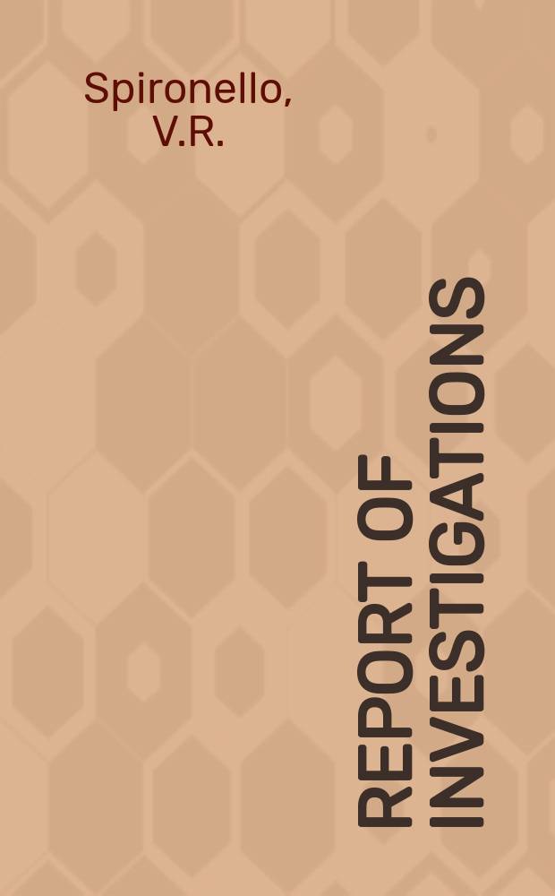 Report of investigations : Partial replacement of coke ...