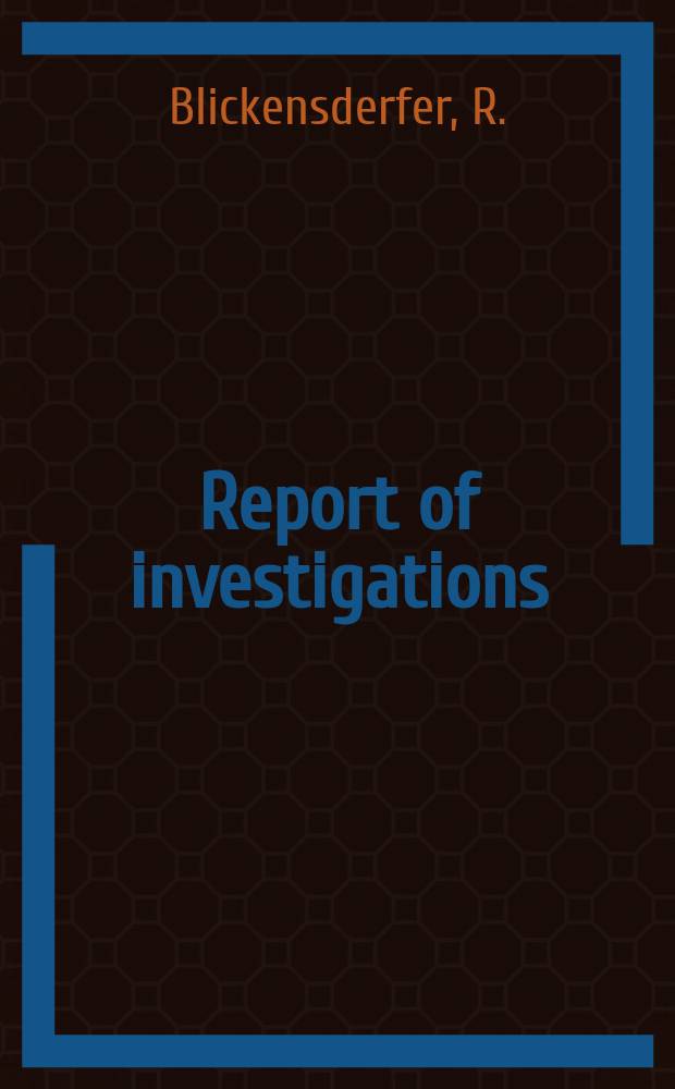 Report of investigations : Cladding metals by continuous strip ...