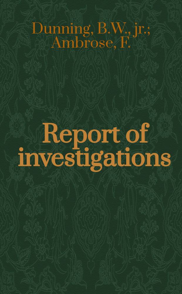 Report of investigations : Characterization of pre-1957 avionic ...