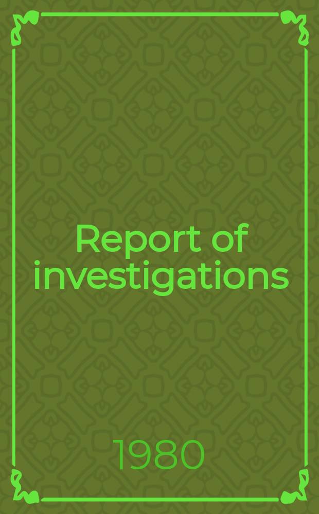 Report of investigations : Determination of antimony in ...