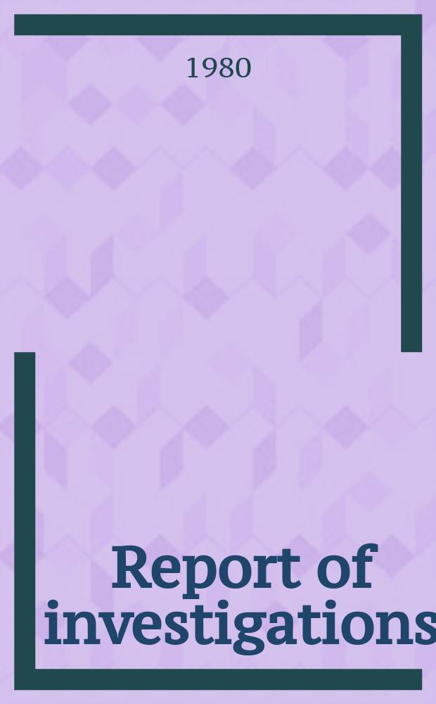 Report of investigations : Electric-arc furnace ...