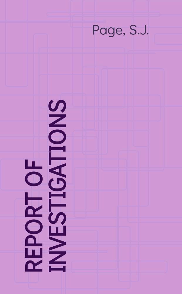 Report of investigations : Effectiveness of wet cutter ...