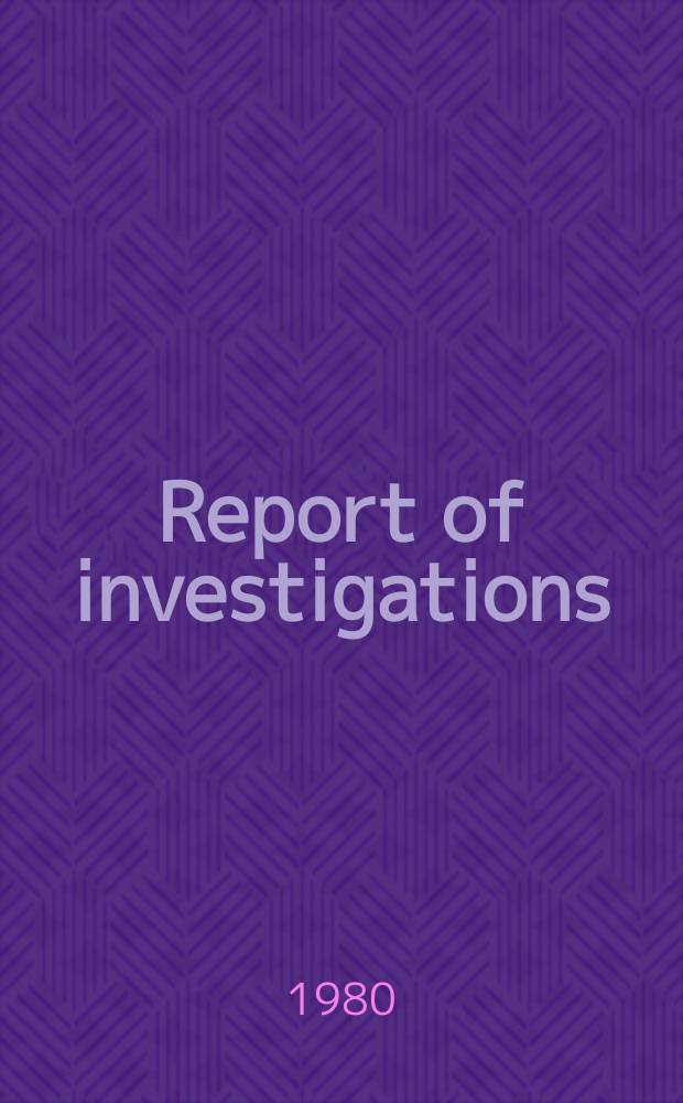 Report of investigations : Thermal degradation ...