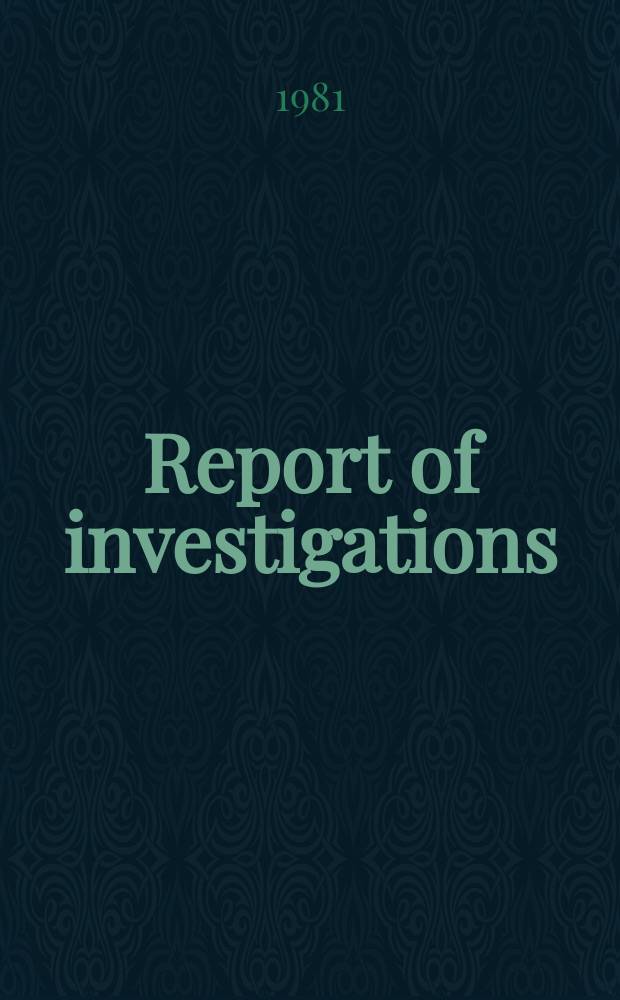 Report of investigations : Low-pressure leaching ...