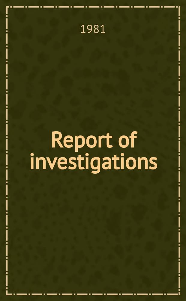 Report of investigations : High-temperature enthalpy and X-ray ...
