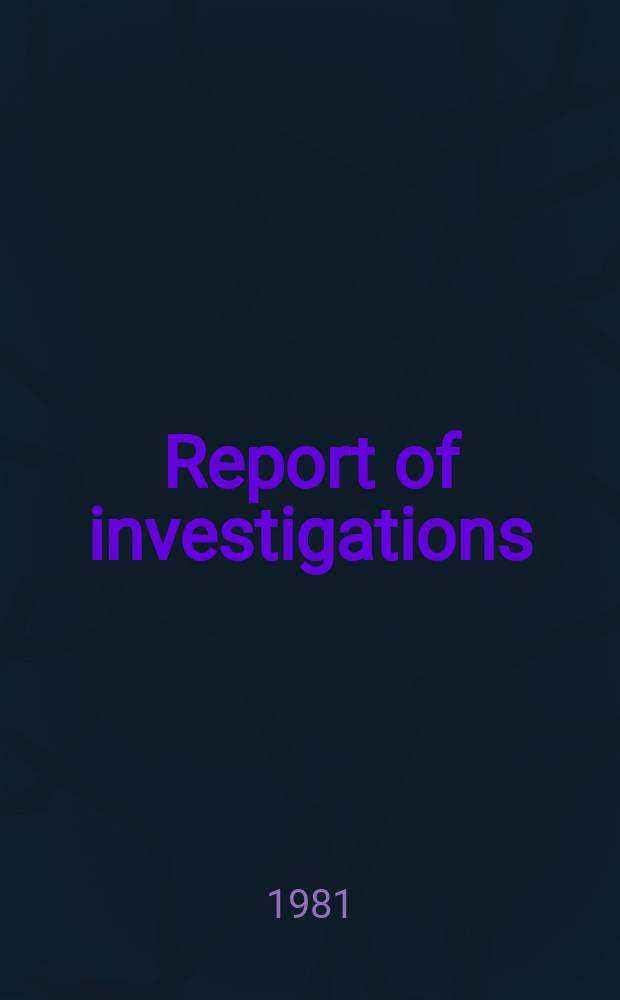 Report of investigations : Direct preparation of phosphoric acid ...