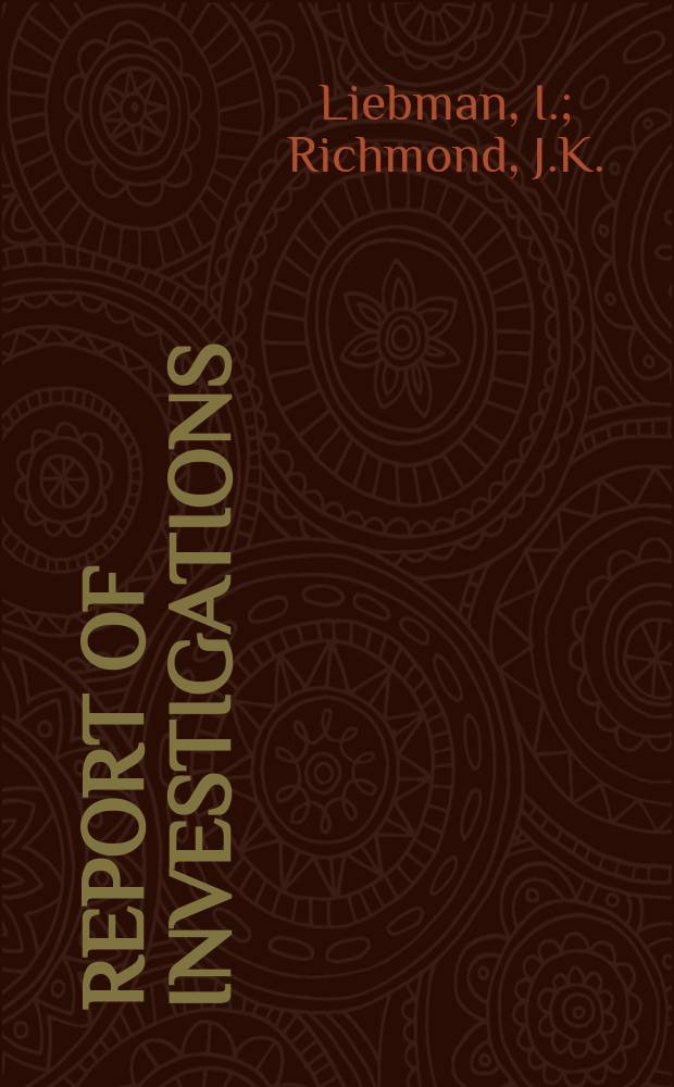 Report of investigations : Suppression of coal dust explosion ...