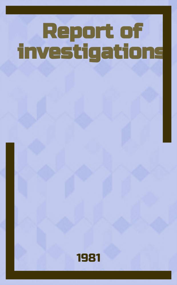 Report of investigations : Three Bureau of mines optical dust ...