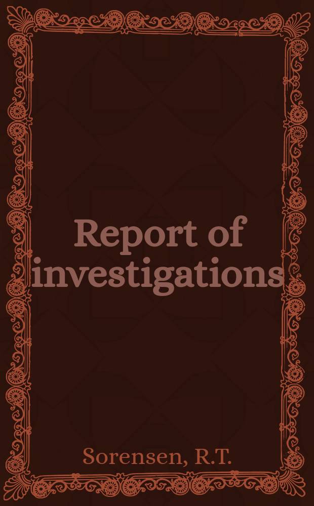 Report of investigations : The removal of iron from aluminium chloride ...