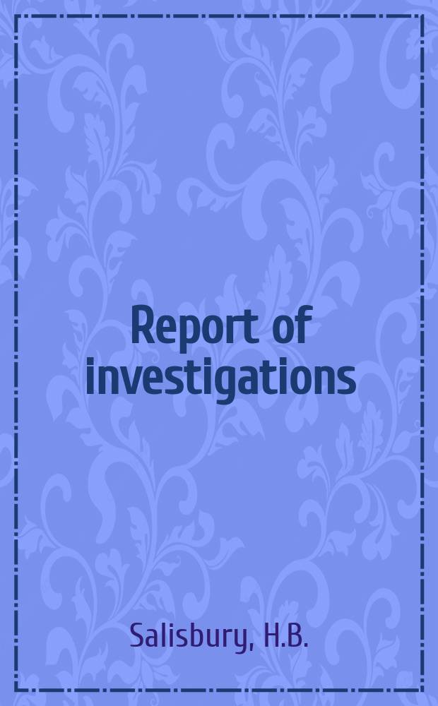 Report of investigations : Recovery of copper and associated ...