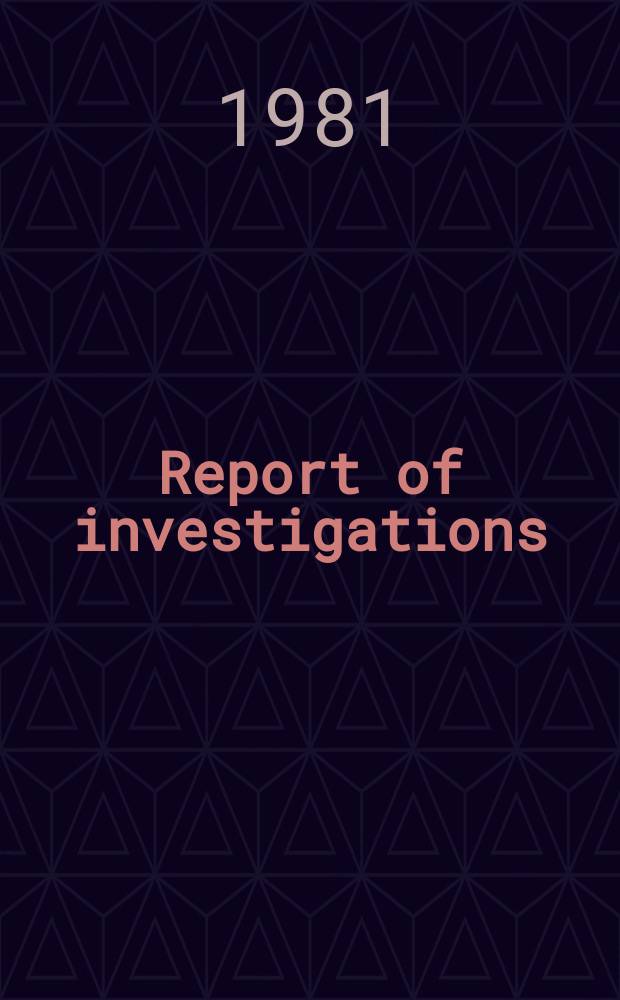 Report of investigations : Recycling of waste magnesite-chrome ...