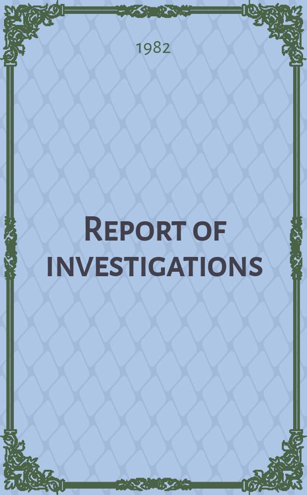 Report of investigations : Rock mechanics investigation of two-bed throna ...