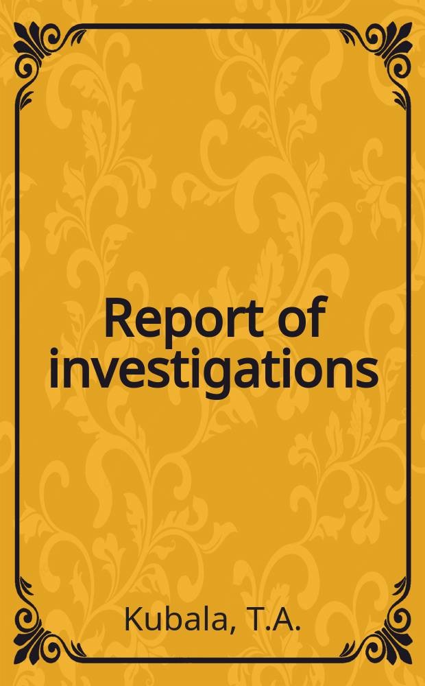 Report of investigations : Electric ignition of lycopodium ...