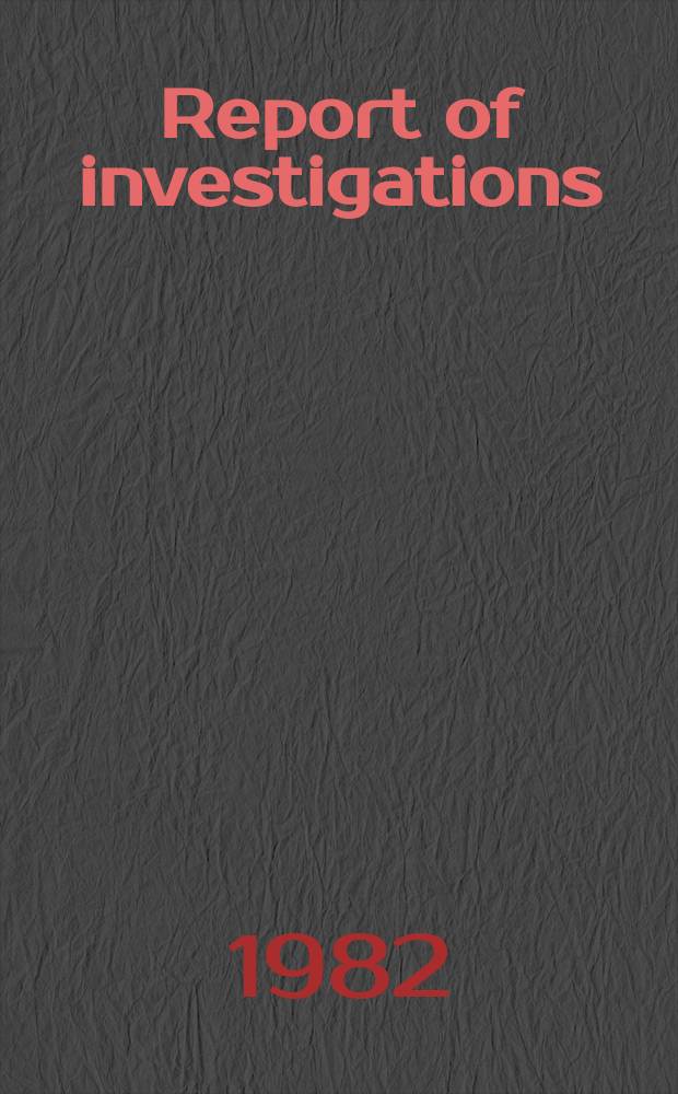 Report of investigations : Electrowinning nickel and cobalt ...