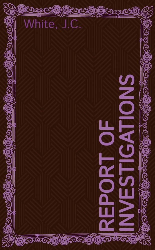 Report of investigations : Removal of organic contaminants from aluminium ...