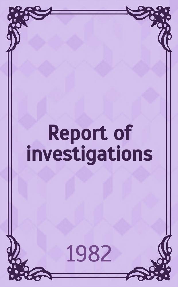 Report of investigations : Geologic structures in coal mine roof