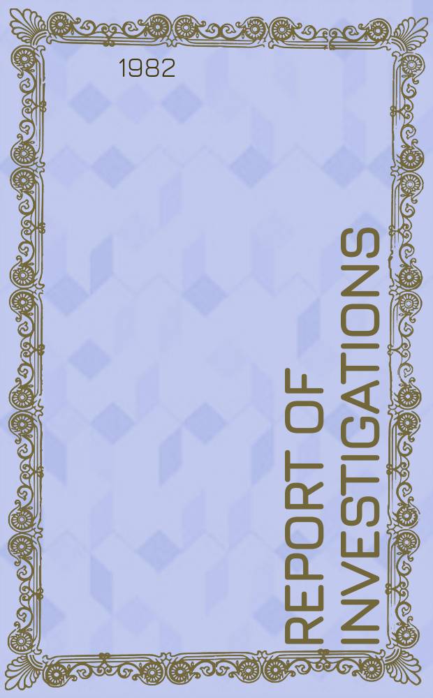 Report of investigations : Separation of copper-nickel mattes from Duluth