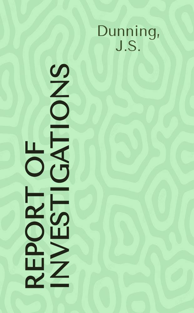 Report of investigations : An iron-aluminium-molybdenum alloy ...