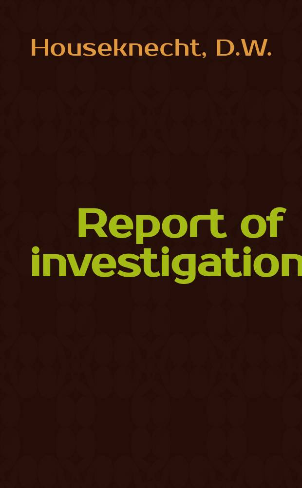 Report of investigations : Probability of encountering coalbed ...