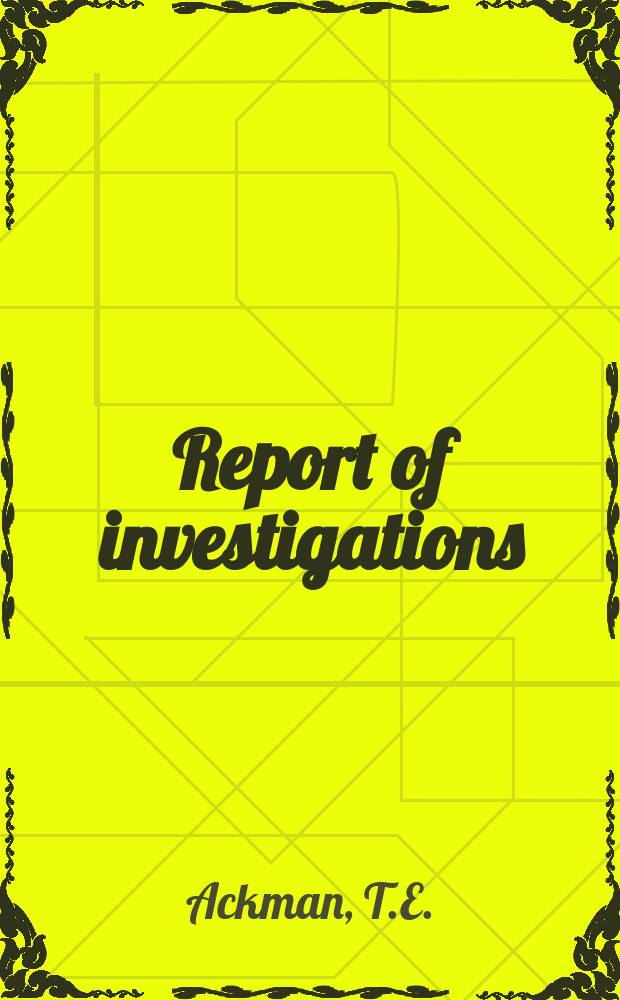 Report of investigations : Sludge disposal from acid mine drainage treatment