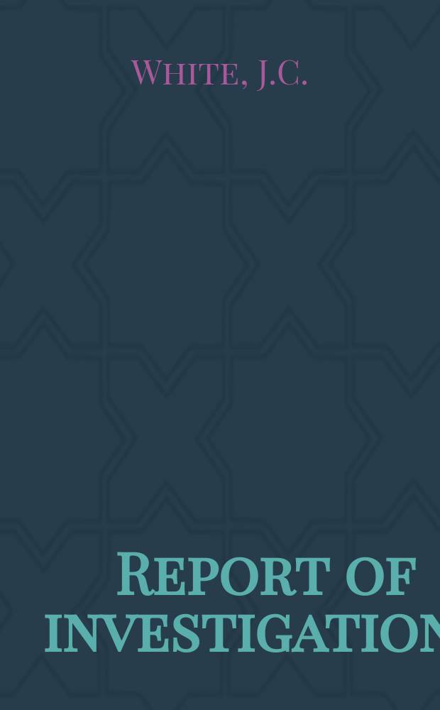 Report of investigations : Calcination of aluminium nitrate nonahydrate ...