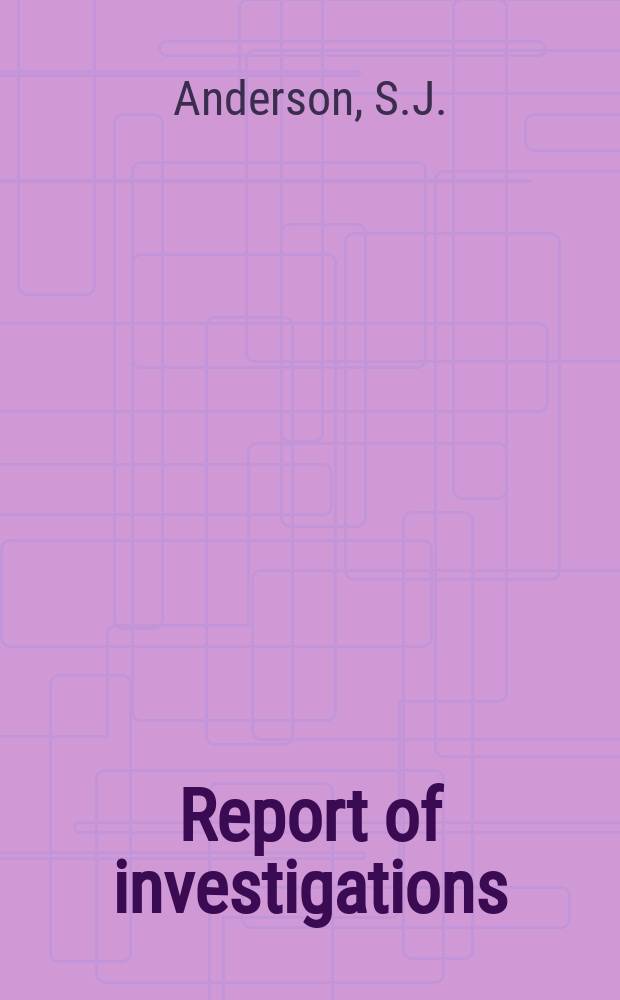 Report of investigations : Laboratory testing of a radial-axial ...