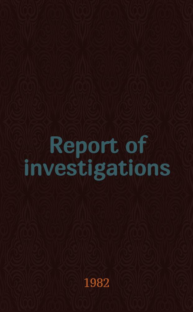 Report of investigations : Recovery of sulfur and accessory metals ...