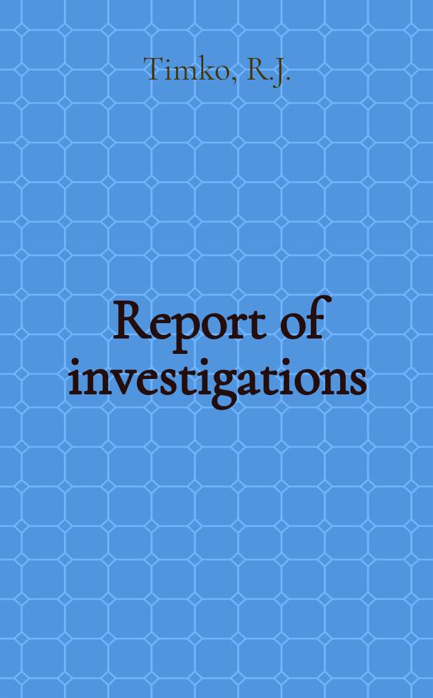 Report of investigations : Sulfur hexafluoride as a mine ventilation ...