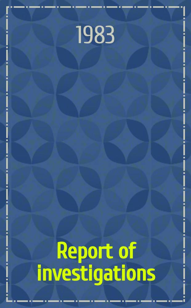 Report of investigations : Characterization of steelmaking dusts from electric arc furnaces