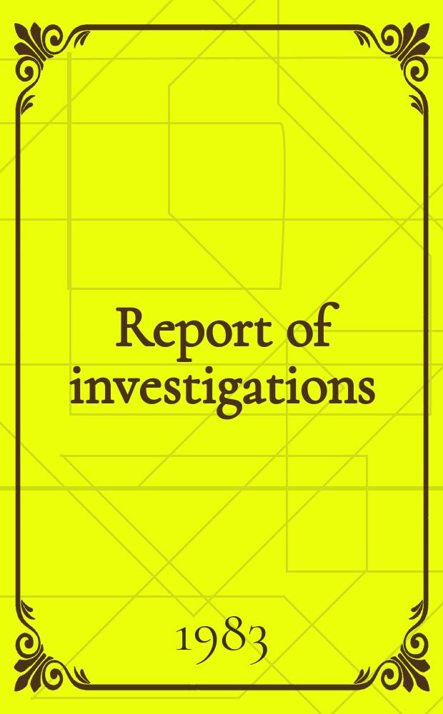 Report of investigations : Integrated operation of ferric chloride leaching, molten-salt electrolysis process for production of lead