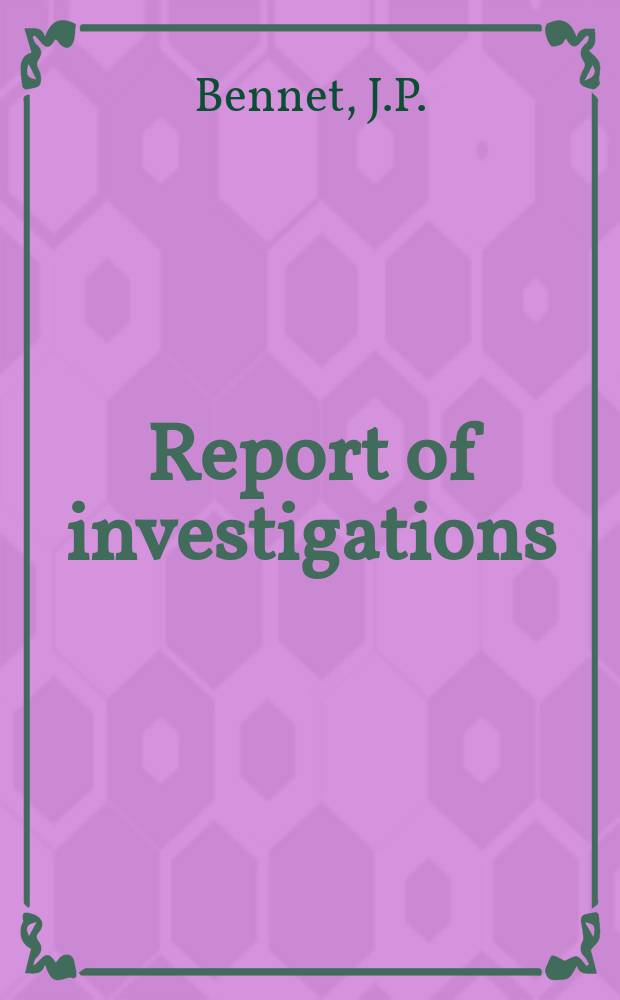 Report of investigations : Corrosion resistance of ceramic materials ...